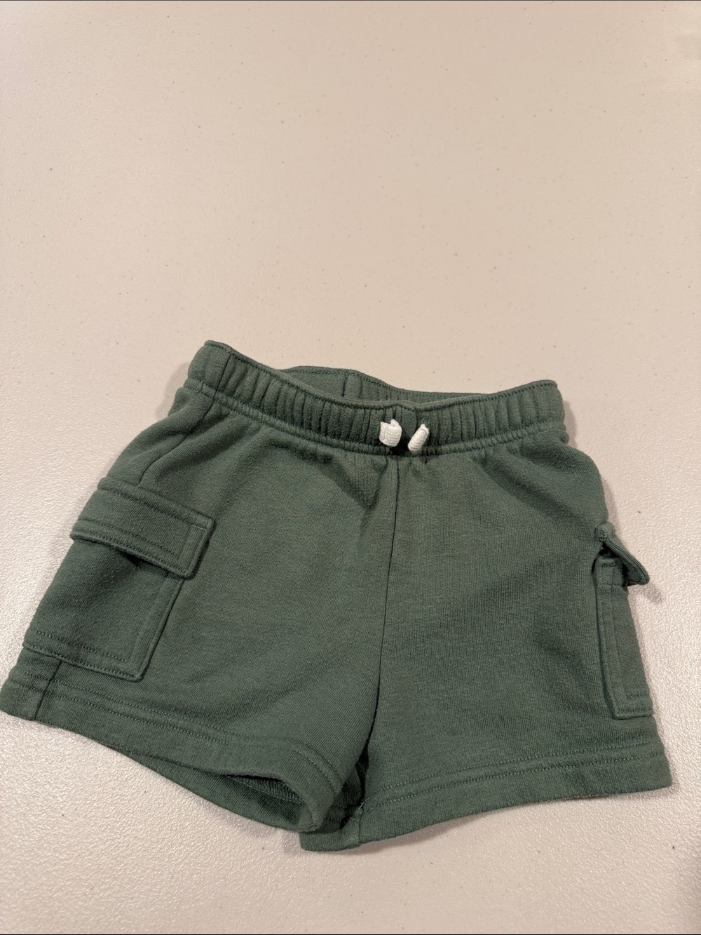 Kids Green Cargo Pocket Shorts